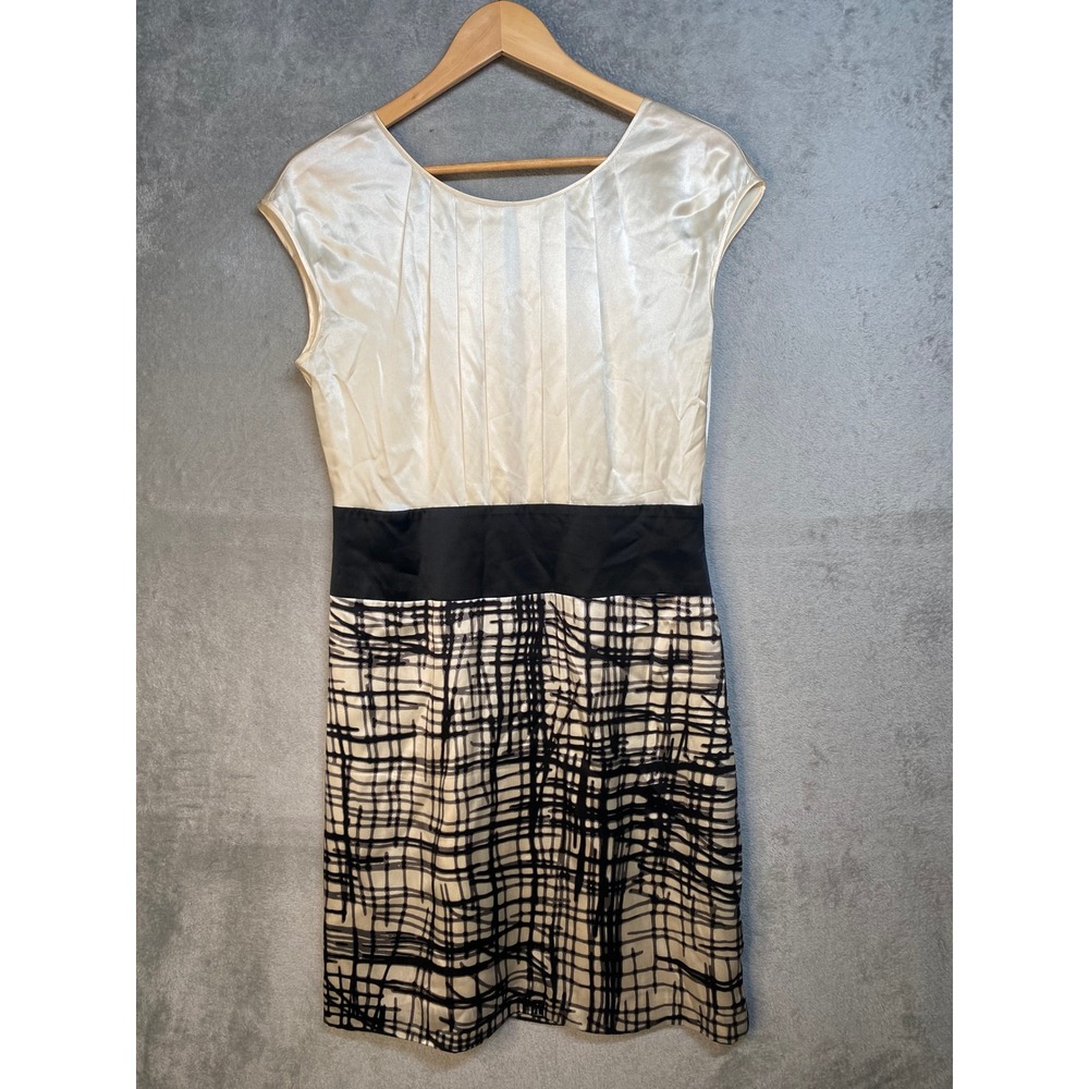 BCBGMAXAZRIA Silk Blend Sheath Dress Womens 12 Office Chic Evening Event